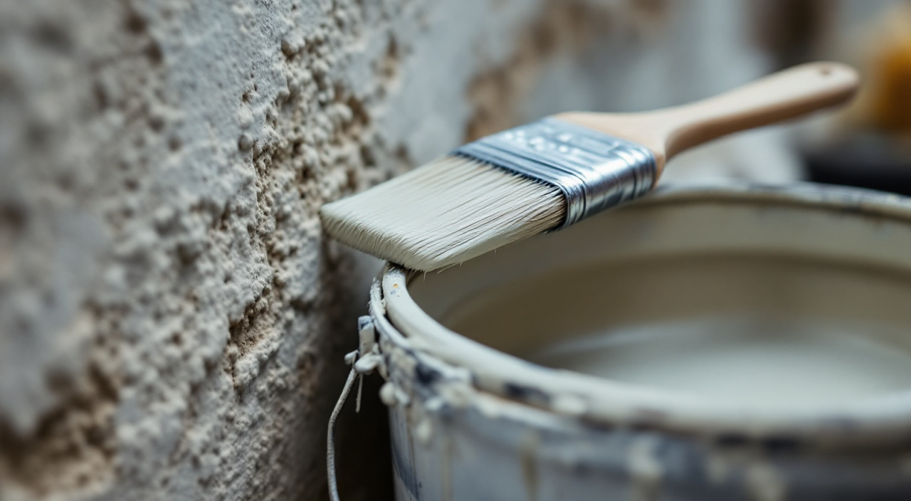 Application d'une peinture minérale de façade