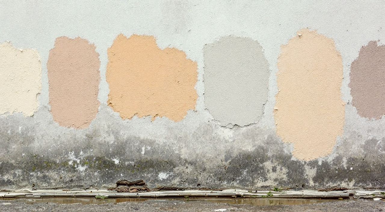 Échantillons de teintes appliqués directement sur un mur